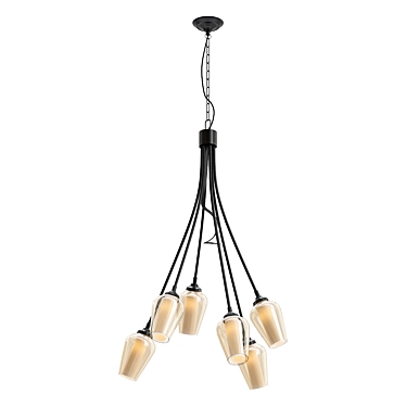 Flora 6-Light Chandelier by Hubbardton Forge 3D model image 1 