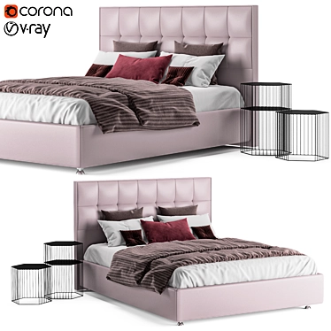 Luxurious Askona Arcadia Bed 3D model image 1 