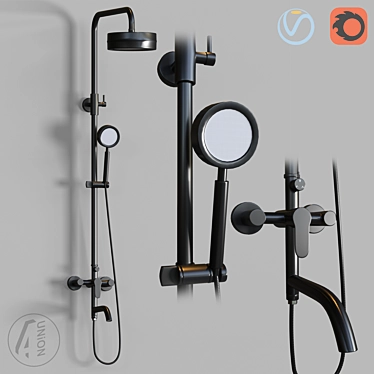 Modern Shower System with Adjustable Settings 3D model image 1 