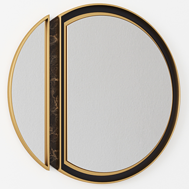 Arctic Aura Round Brass Mirror 3D model image 1 