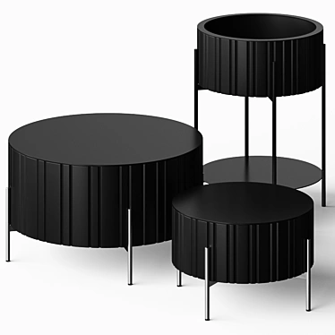 Sleek Twist Coffee Tables: Modern Elegance 3D model image 1 