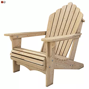 Rustic Wood Garden Chair 3D model image 1 