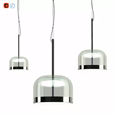 Modern Equatore Chrome Pendant 3D model image 1 