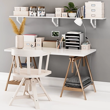 IKEA Office Set: Work & Home 3D model image 1 
