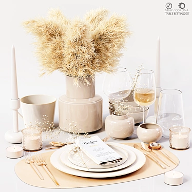 Elegant Table Setting: High Quality 3D model image 1 