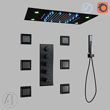  Sleek Shower System with Advanced Features 3D model image 1 