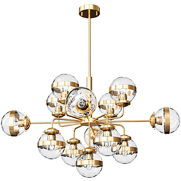 Elegant Greyson Chandelier with 13 Lamps 3D model image 1 