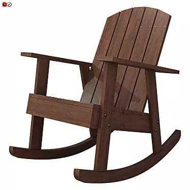 Wooden Rocking Chair: Perfect Garden Furniture 3D model image 1 