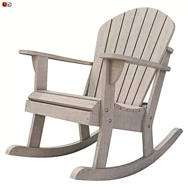 Wooden Rocking Chair: Stylish and Comfortable 3D model image 1 