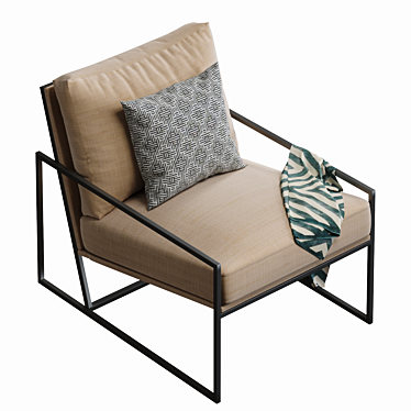 EICHHOLTZ Rowen Velvet Accent Chair 3D model image 1 