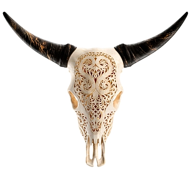 Carved Cow Skull: Exquisite 3D Model 3D model image 1 