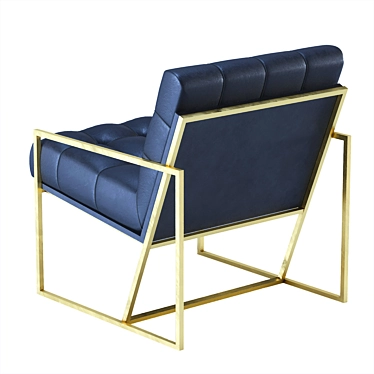 Elegant Gold Frame Scandinavian Chair 3D model image 1 
