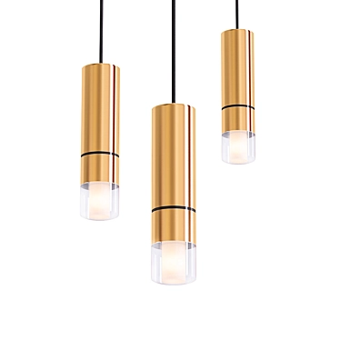 Elegant Brass Pendant Lighting 3D model image 1 