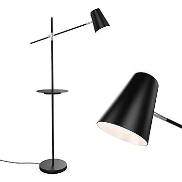 Elegant Linear Metal Floor Lamp 3D model image 1 