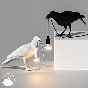 Elegant Crow Table Lamp 3D model image 1 