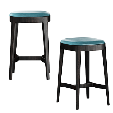 Devon Oak Bar Stool: Elegant & Ergonomic 3D model image 1 