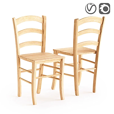 Provincial Plank Chair by Perrine 3D model image 1 