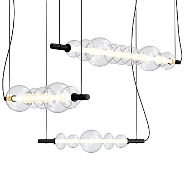 Elegant Bubbles Pendant Light 3D model image 1 