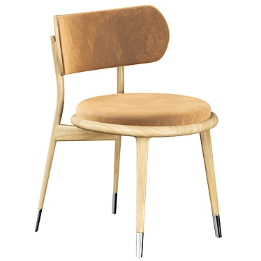 Elegant Wood Dining Chair 3D model image 1 