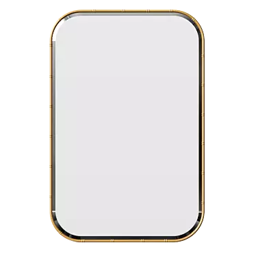 Vintage Bamboo Gold Mirror: Classic Style 3D model image 1 