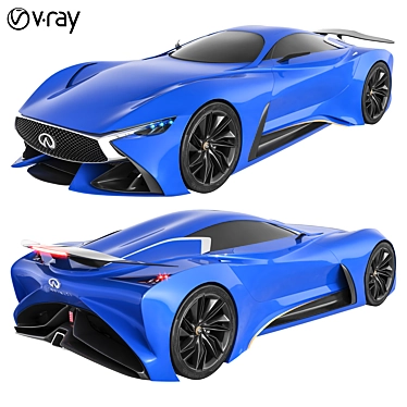 Infiniti Vision GT Blue: Futuristic Concept Car 3D model image 1 