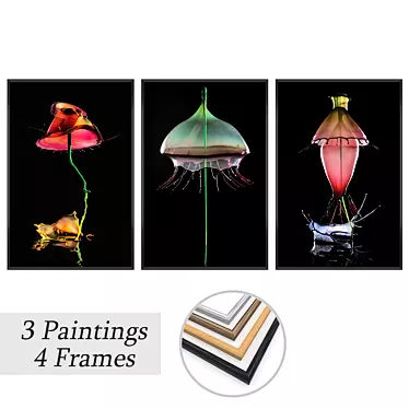 Eclectic Wall Art Set 3D model image 1 