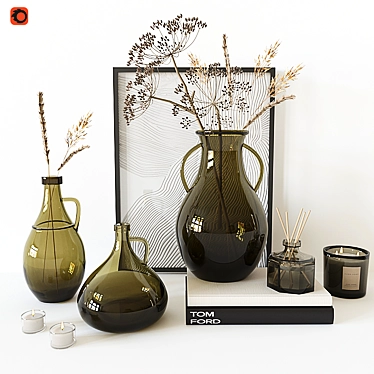 Decorative set with Glass Vase 02