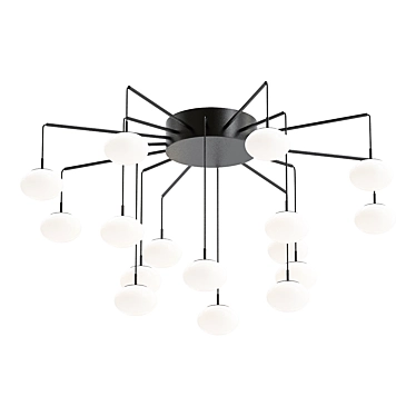 Sleek LED Chandelier: Versatile Elegance 3D model image 1 