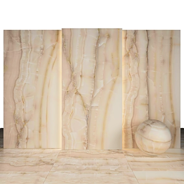 Elegant Akoya Beige Marble Tiles 3D model image 1 