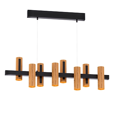 Elegant Black Note Suspension Light 3D model image 1 