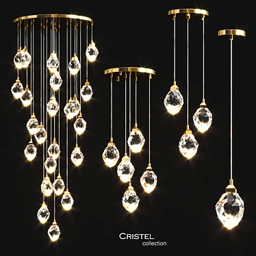 Sparkling Elegance: Cristel Chandelier 3D model image 1 