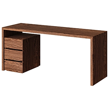 Modern Eucalyptus Brown Desk 3D model image 1 