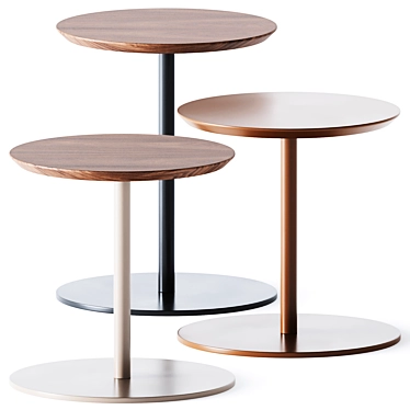 Sleek Noa Round Coffee Tables 3D model image 1 