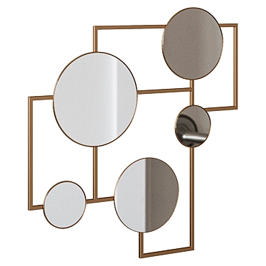 Antique Brass Platte Mirror: Elegant and Distinct 81x83 3D model image 1 