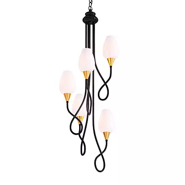 Elegant Viola Milk Pendant Light 3D model image 1 