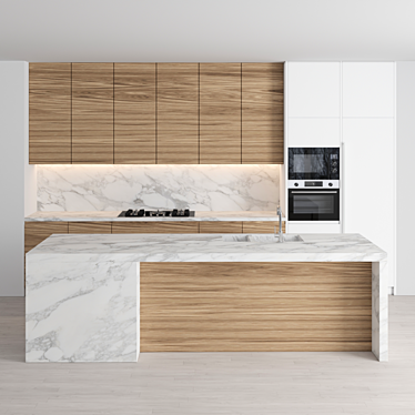 Modern Island Kitchen - Perfect for Stunning Renders 3D model image 1 