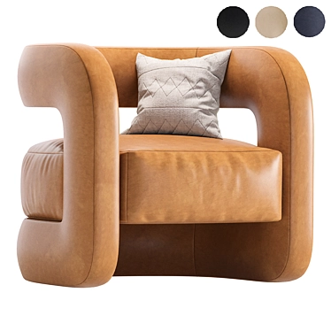Mgbw Home Kirby Leather Chair: Stylish Comfort 3D model image 1 