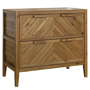 Nottingham 2-Drawer Chest 3D model image 1 