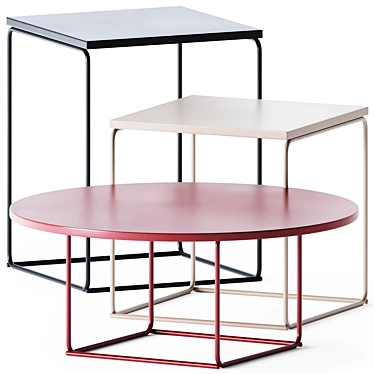 Sleek DL Umbra Coffee Table Set 3D model image 1 