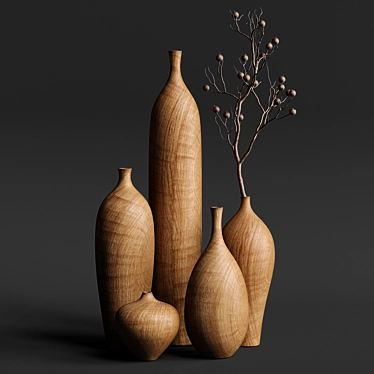 Elegant Decor Vases 3D model image 1 