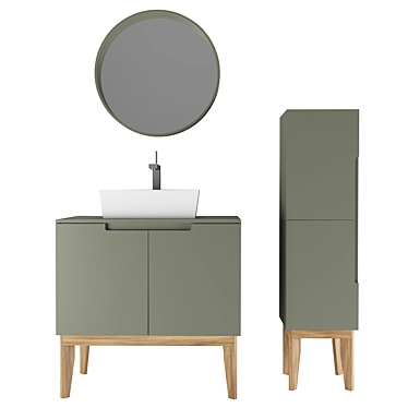 Cooper Bathroom Furniture: Vanity, Mirror, Panel Shelf 3D model image 1 