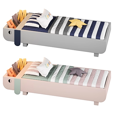 Dual-tone Kids Bed - Max2014, Corona, Vray - 90x200cm 3D model image 1 