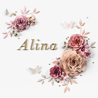 Personalized Paper Flower Composition 3D model image 1 