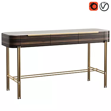 Modern Bamboo Console by PRADDY - NATUR Collection 3D model image 1 