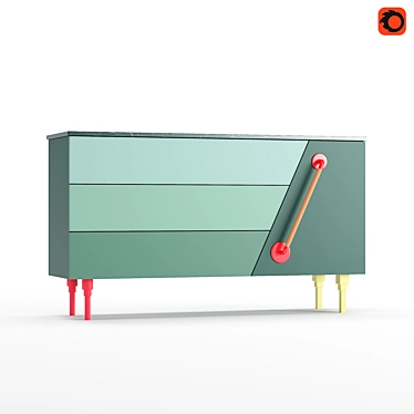 Swedish Ninja Rufus Walter Sideboard: Stylish and Functional Storage 3D model image 1 