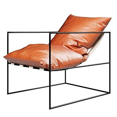 Rustic Leather Sierra Chair 3D model image 1 