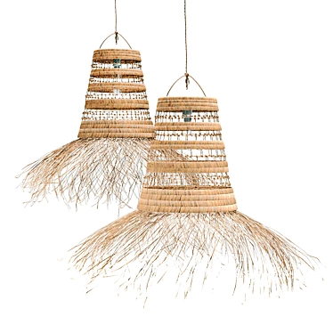 Title: Rattan Hanging Chandelier 3D model image 1 