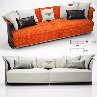 Elegant Bentley Home Ramsey Sofa 3D model image 1 