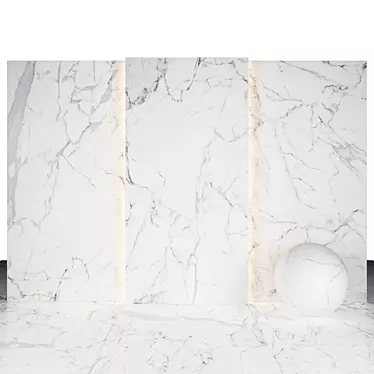 Elegant Carrara Marble Tiles 3D model image 1 