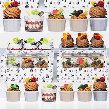 Delicious Muffin & Cupcake Combo 3D model image 1 